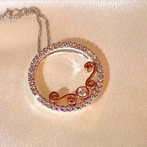 KAY JEWELERS 10k DIAMOND ETERNITY NECKLACE 18” CHAIN